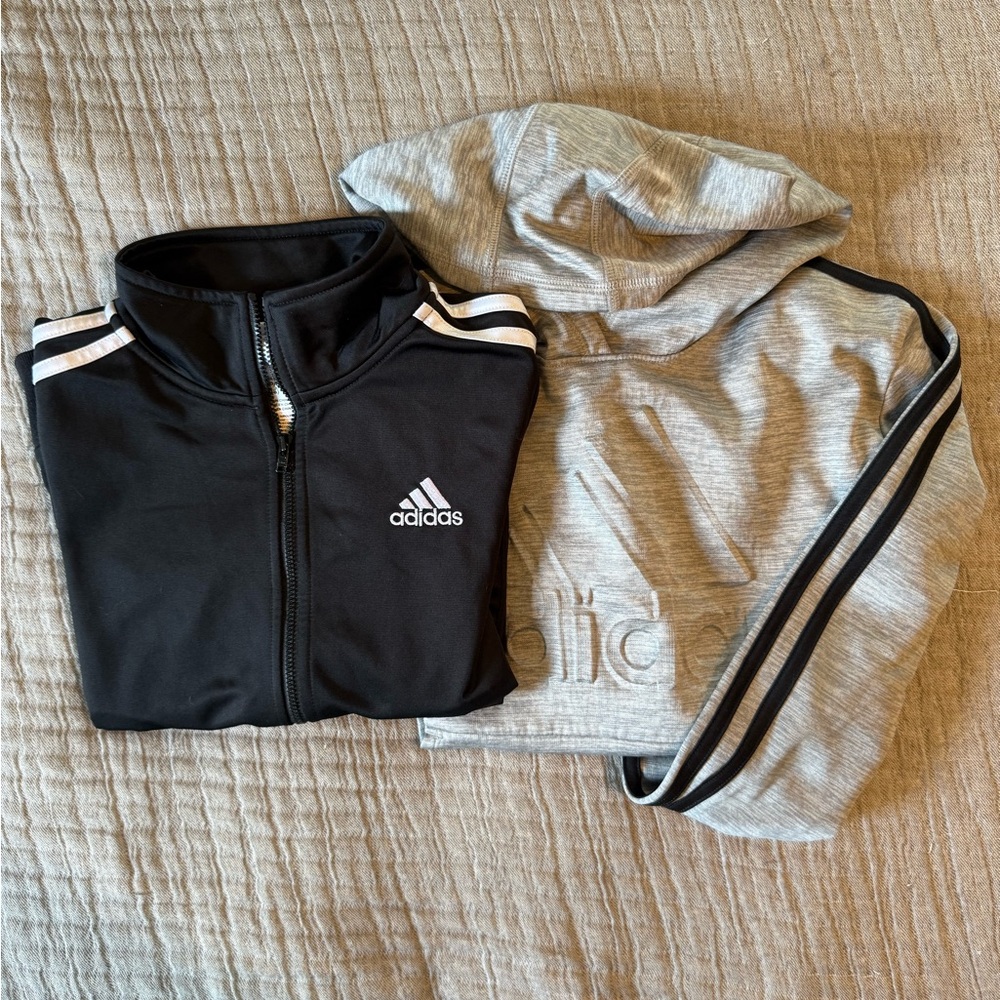 Adidas Black and Gray Sportswear Set